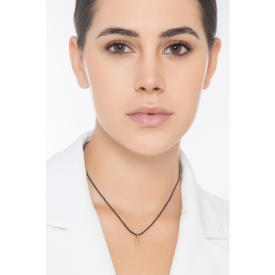 Pendant with initial letter F in uppercase in 18k yellow gold