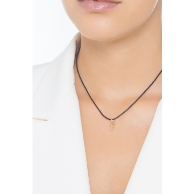 Pendant with initial letter F in uppercase in 18k yellow gold
