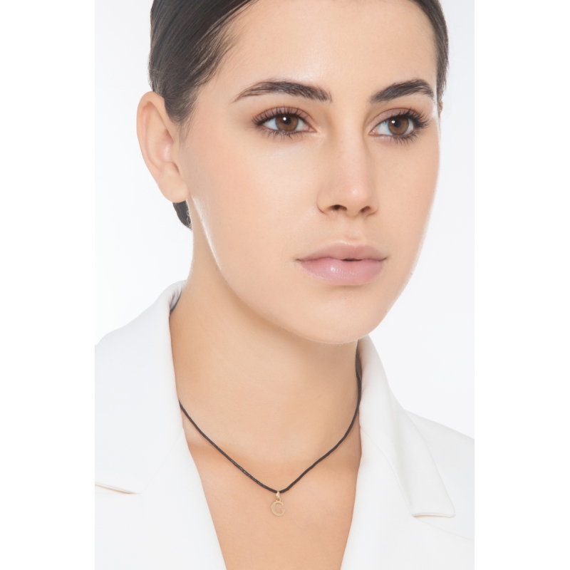 Pendant with initial letter G in uppercase in 18k yellow gold