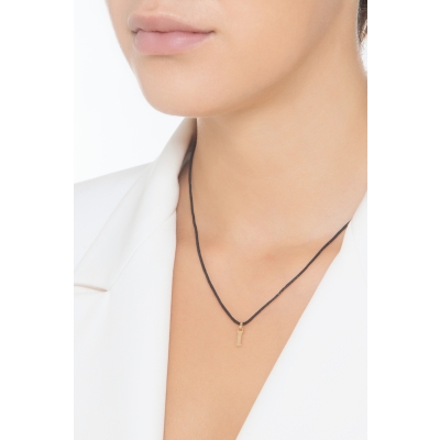 Pendant with initial letter I in uppercase in 18k yellow gold
