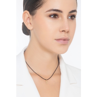 Pendant with initial letter J in uppercase in 18k yellow gold