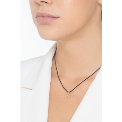 Pendant with initial letter N in uppercase in 18k yellow gold