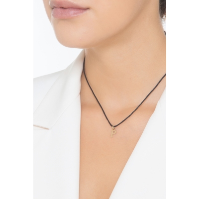 Pendant with initial letter P in uppercase in 18k yellow gold