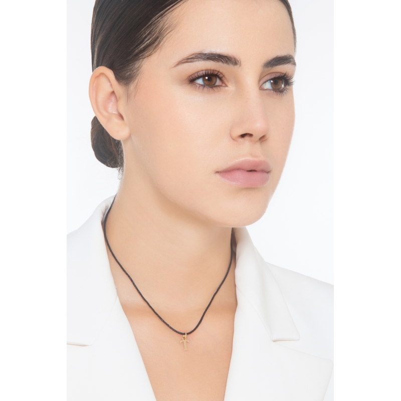 Pendant with initial letter T in uppercase in 18k yellow gold Pendant with initial letter T in uppercase in 18k yellow gold