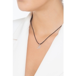 Pendant with initial letter B in italic in 18k white gold 2