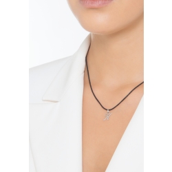 Pendant with initial letter H in italic in 18k white gold 2