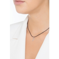 Pendant with initial letter J in italic in 18k white gold 2