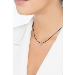 Pendant with initial letter T in italic in 18k white gold 2