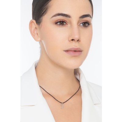 Pendant with initial letter Z in italic in 18k white gold