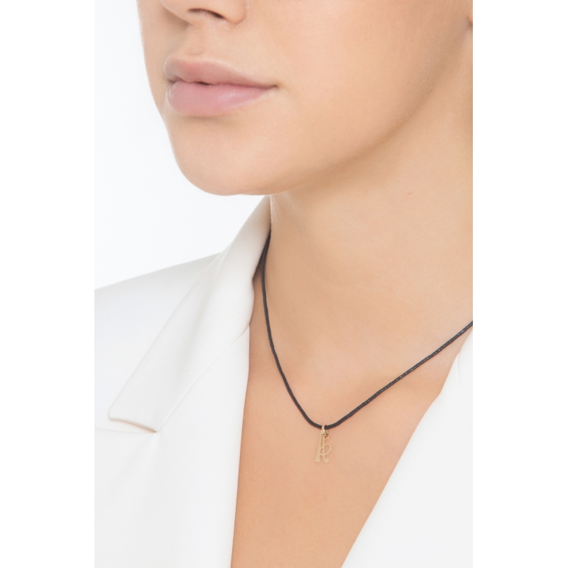 Pendant with initial letter A in italic in 18k yellow gold