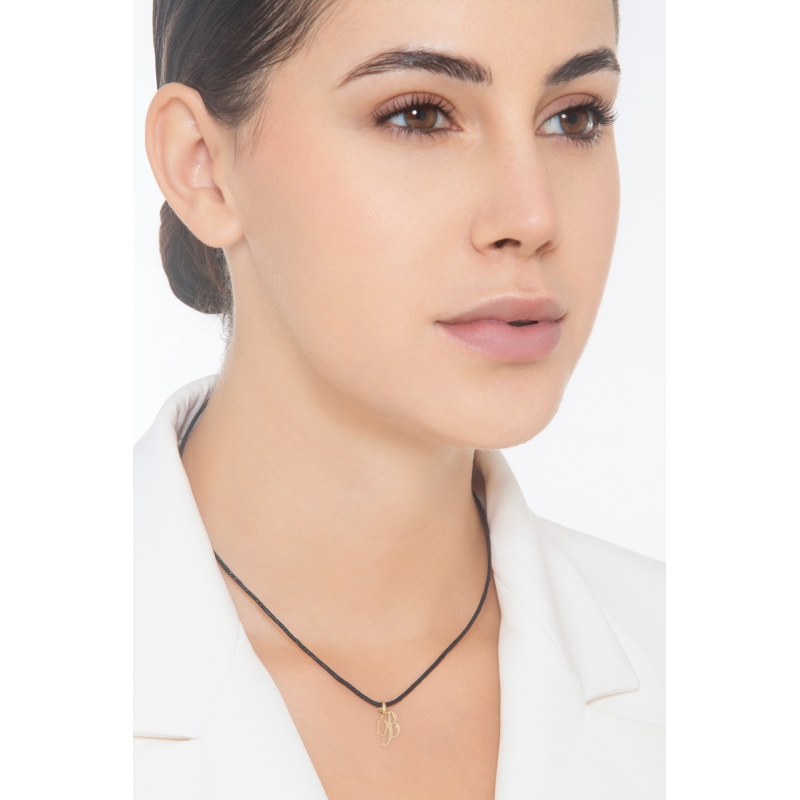 Pendant with initial letter B in italic in 18k yellow gold