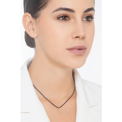 Pendant with initial letter B in italic in 18k yellow gold