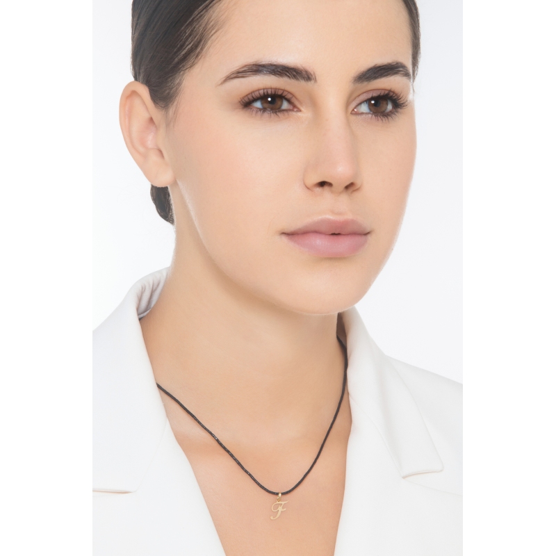 Pendant with initial letter F in italic in 18k yellow gold Pendant with initial letter F in italic in 18k yellow gold