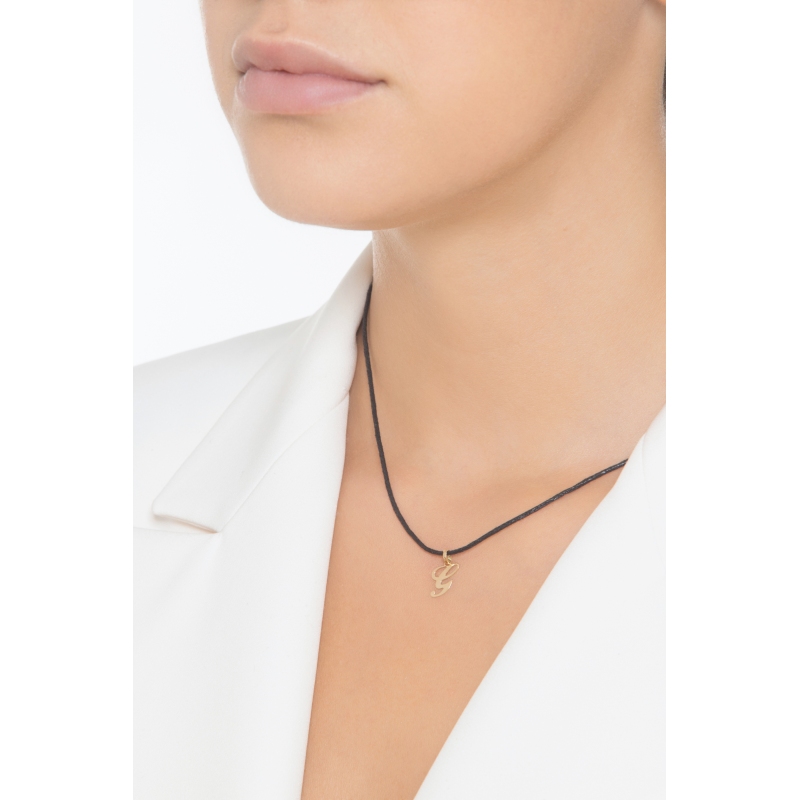 Pendant with initial letter G in italic in 18k yellow gold