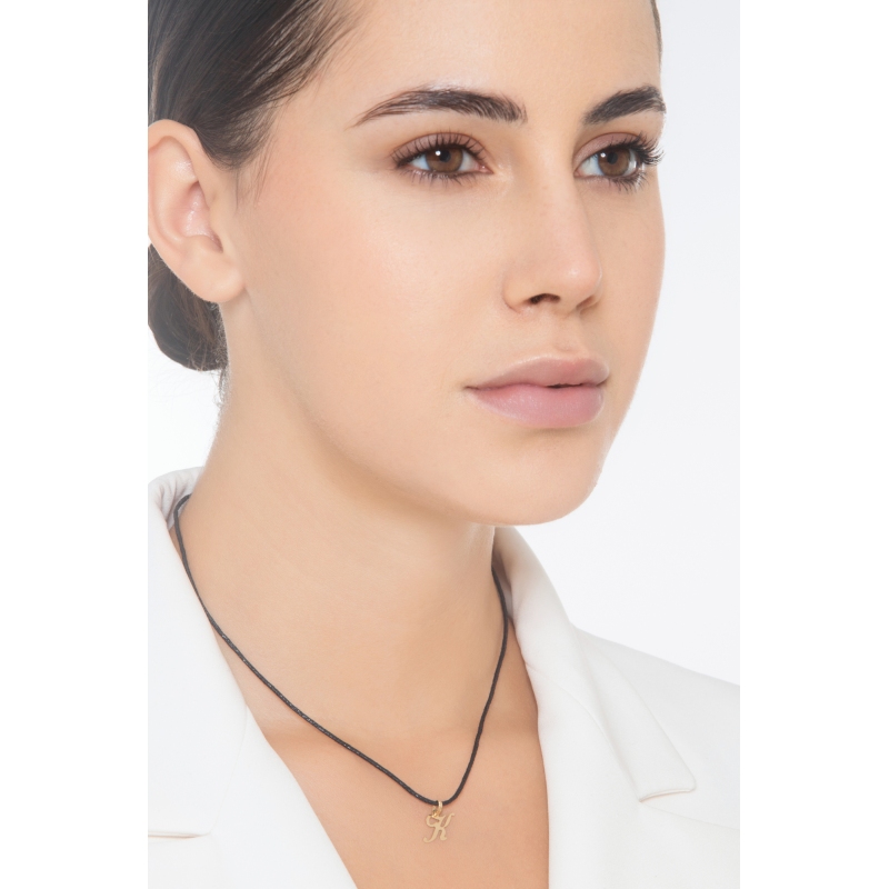 Pendant with initial letter K in italic in 18k yellow gold Pendant with initial letter K in italic in 18k yellow gold