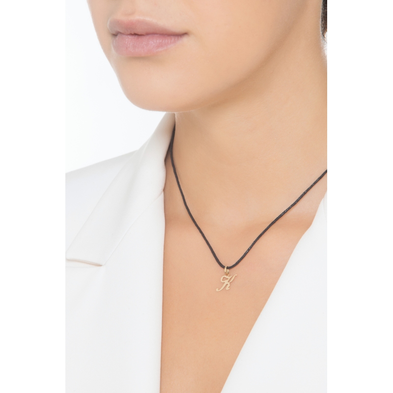 Pendant with initial letter K in italic in 18k yellow gold Pendant with initial letter K in italic in 18k yellow gold