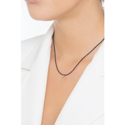 Pendant with initial letter L in italic in 18k yellow gold