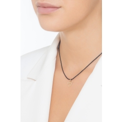 Pendant with initial letter V in italic in 18k yellow gold 2