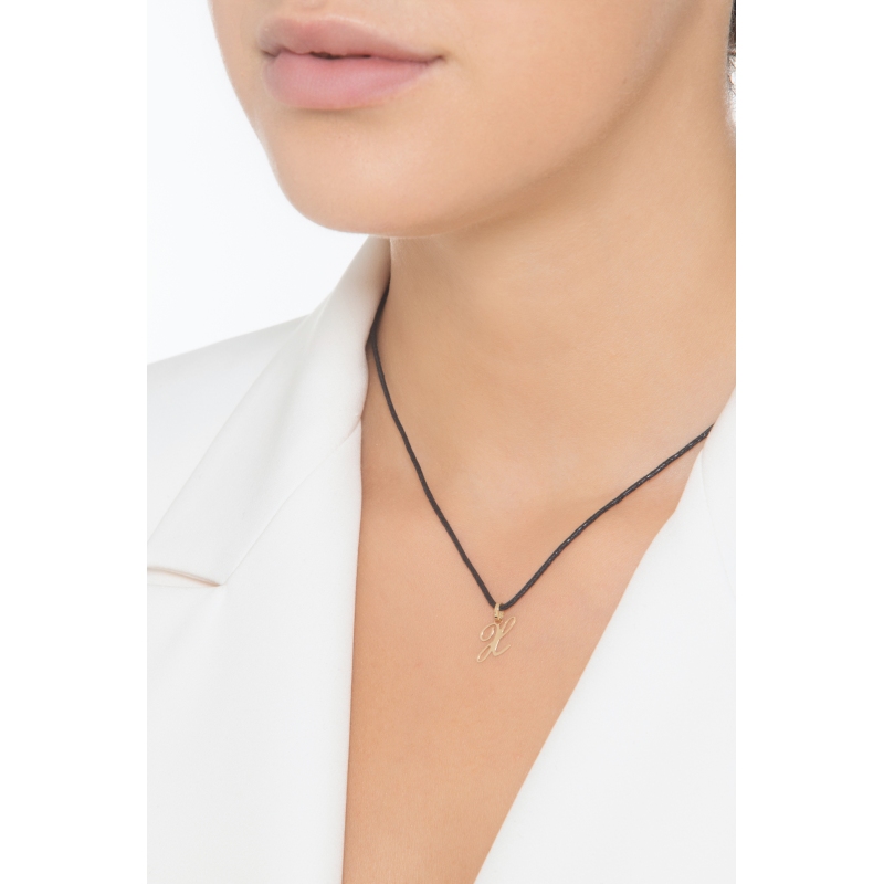 Pendant with initial letter X in italic in 18k yellow gold Pendant with initial letter X in italic in 18k yellow gold