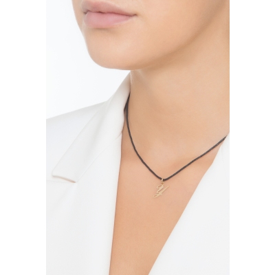 Pendant with initial letter Y in italic in 18k yellow gold