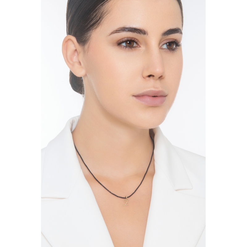 Pendant with initial letter Z in italic in 18k yellow gold