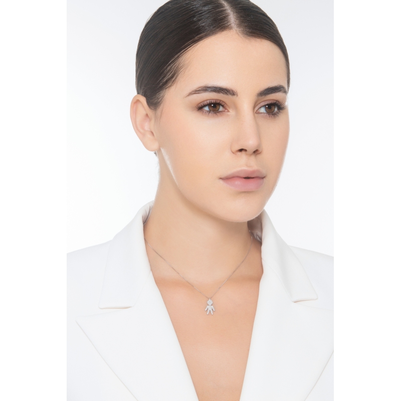Kid diamonds necklace in white gold 750 Kid diamonds necklace in white gold 750