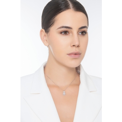Kid diamonds necklace in white gold 750