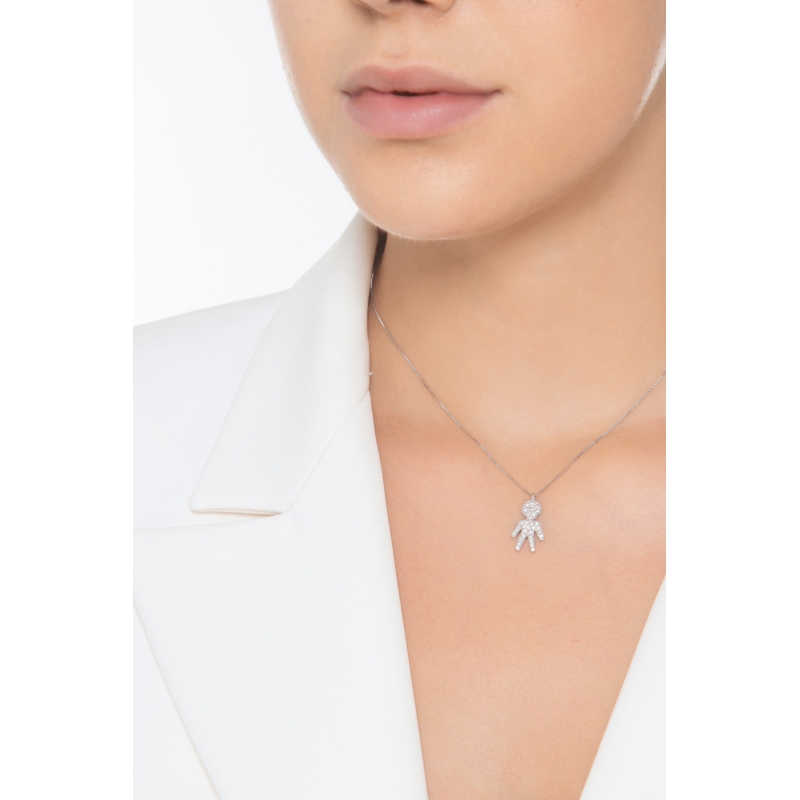 Kid diamonds necklace in white gold 750 Kid diamonds necklace in white gold 750