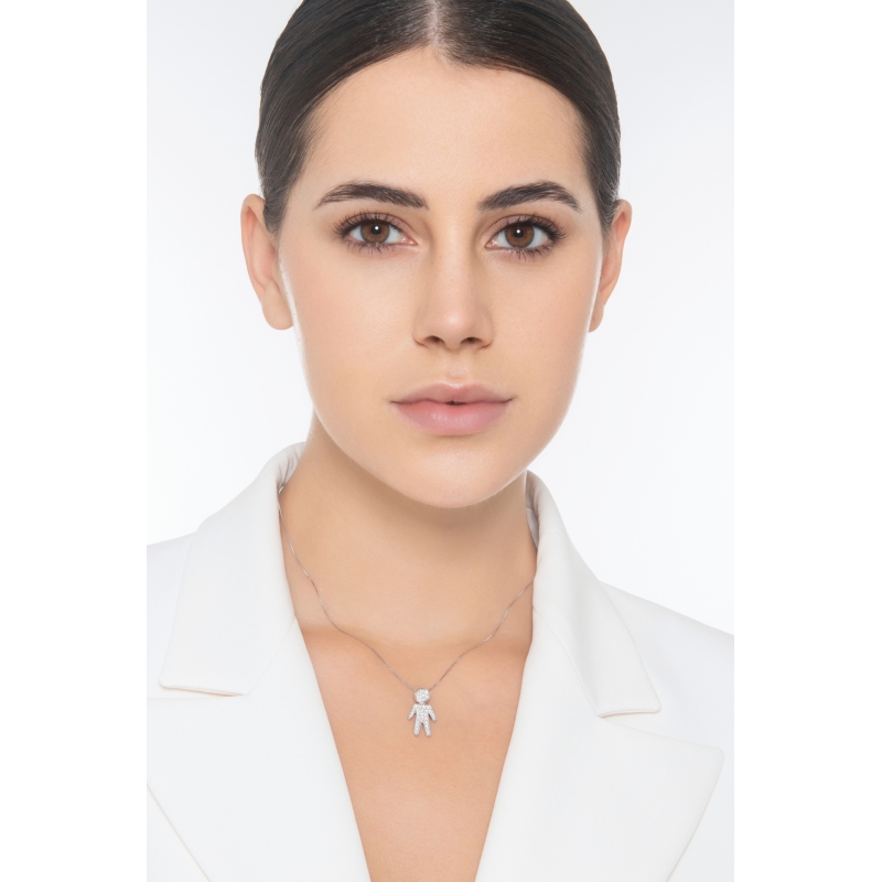 750 white gold necklace with child pendant 750 white gold necklace with child pendant