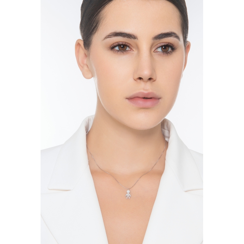 18k white gold necklace with child pendant 18k white gold necklace with child pendant