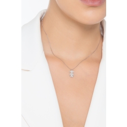 18k necklace white gold with little girl pendant in diamonds 2