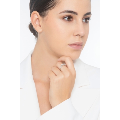 Trilogy Ring 18kt White Gold with Diamonds 0,75 ct