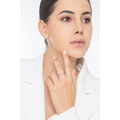 Trilogy Ring 18k White Gold with Diamonds 0,90 ct