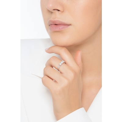 Trilogy Ring 18k White Gold with Diamonds 0,90 ct