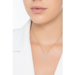 Guardian angel necklace in white gold and diamonds  2