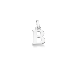 Pendant with initial letter B in uppercase in 18k white gold