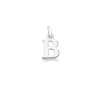 Pendant with initial letter B in uppercase in 18k white gold