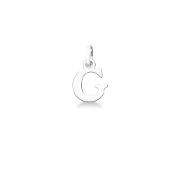 Pendant with initial letter G in uppercase in 18k white gold