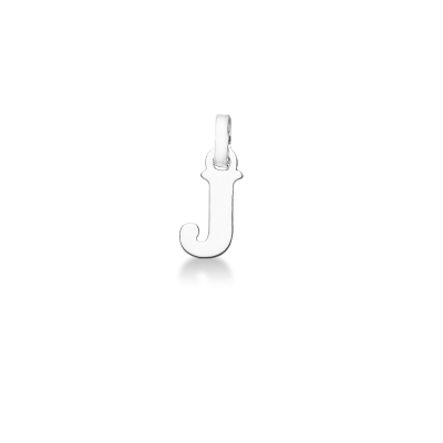 Pendant with initial letter J in uppercase in 18k white gold