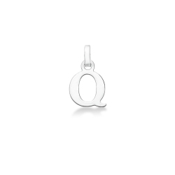 Pendant with initial letter Q uppercase in 18k white gold