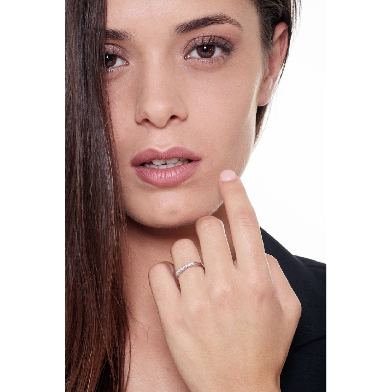 7 diamonds half eternity ring ct 0,15 18k white gold  7 diamonds half eternity ring ct 0,15 18k white gold