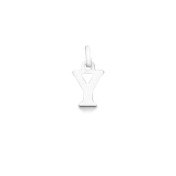Pendant with initial letter Y in capital letters in 18k white gold