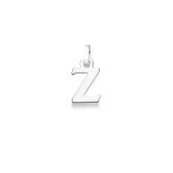 Pendant with initial letter Z uppercase in 18k white gold