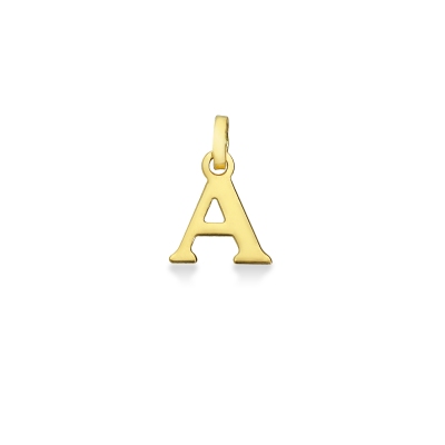 Pendant with initial letter A in uppercase in 18k yellow gold
