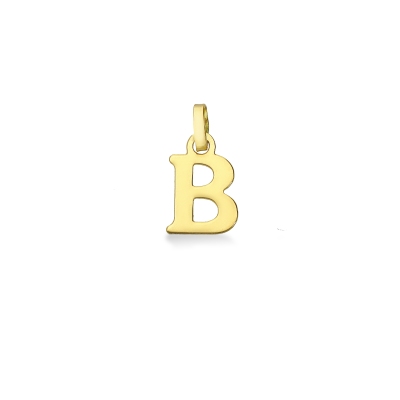 Pendant with initial letter B in uppercase in 18k yellow gold