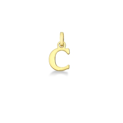 Pendant with initial letter C in uppercase in 18k yellow gold