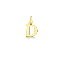 Pendant with initial letter D in uppercase in 18k yellow gold