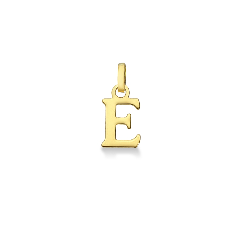 Pendant with initial E in uppercase in 18k yellow gold Pendant with initial E in uppercase in 18k yellow gold