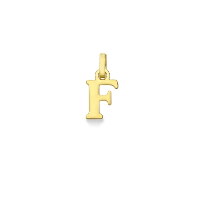 Pendant with initial letter F in uppercase in 18k yellow gold