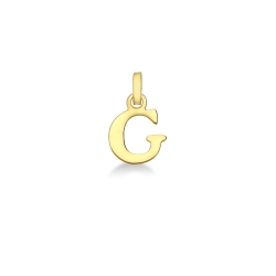 Pendant with initial letter G in uppercase in 18k yellow gold